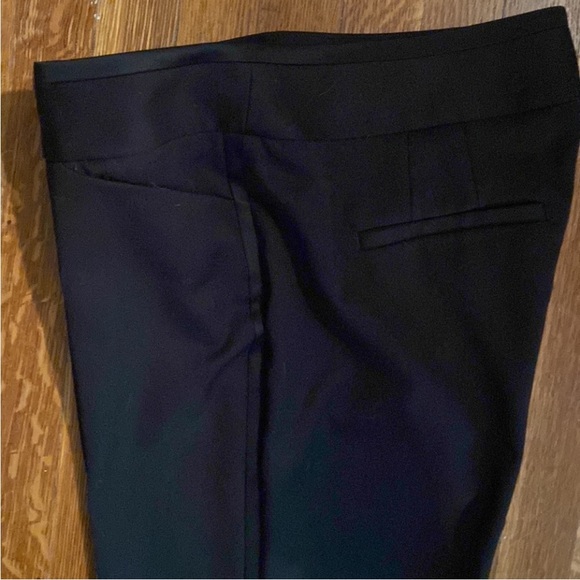 WHBM Slim Ankle Length Black Dress Pants Tuxedo Stripe  8 - Picture 2 of 10